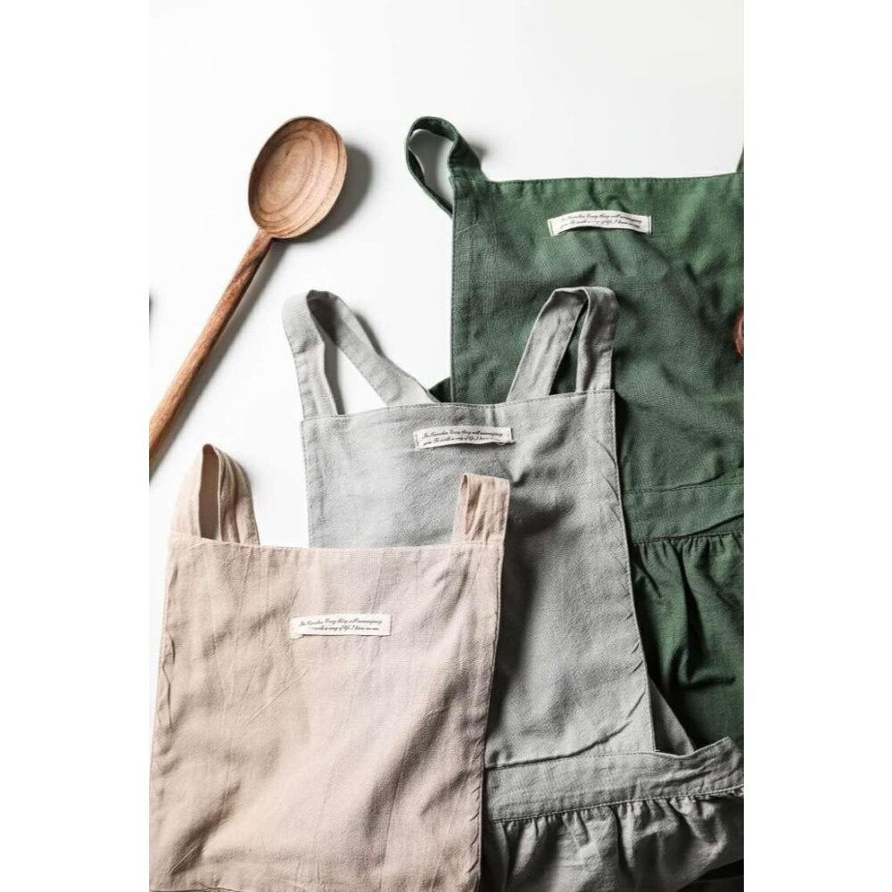 Women Girls Vintage Apron Gardening Works Cross Back Pinafore Dress - Picture 9 of 9